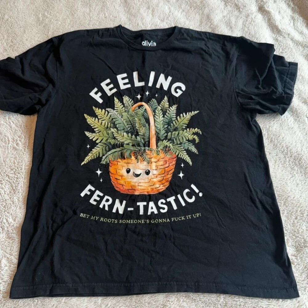 Feeling Fern-tastic Graphic T-Shirt Size L Plants Nature